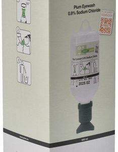 Plum Øyeskyll 500 ml 0,9% NaCl Øyekopp En flaske boks