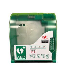 AIVIA 210 utendørs veggskap til hjertestarter med PIN - kodelås, varme, alarm, og lys